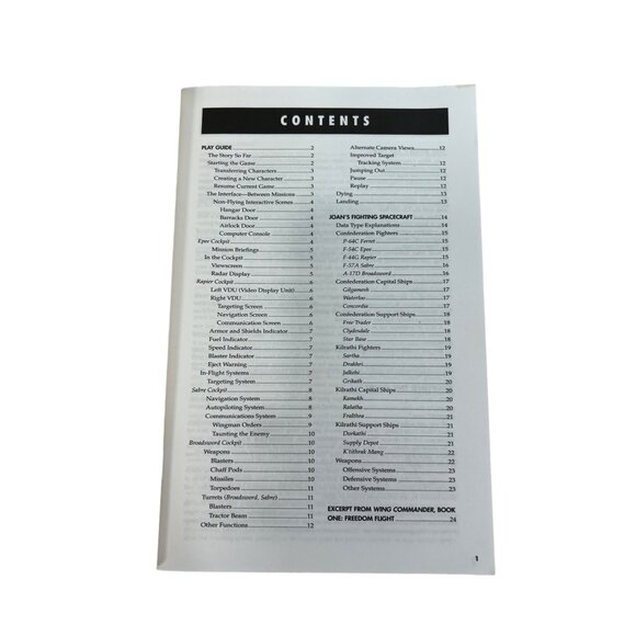 Wing Commander II Vengeance Of The Kilrathi Deluxe Edition Play Manual - Picture 4 of 4